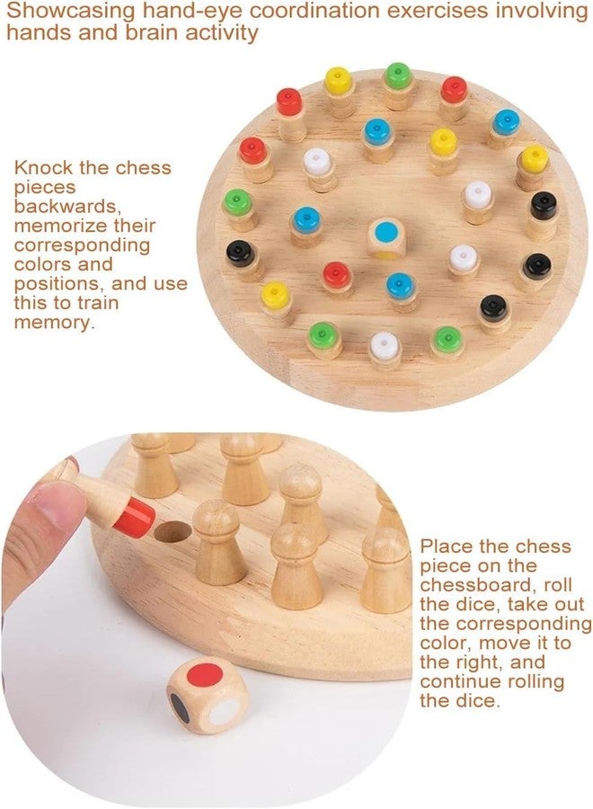 بلس بوينت لعبة شطرنج الذاكرة الخشبية من بلس بوينت + ألعاب لوحية عائلية للأطفال والكبار، لعبة تعليمية مونتيسوري لمرحلة ما قبل المدرسة للأطفال الصغار من عمر 3 سنوات فما فوق، هدية عيد ميلاد للأولاد والبنات - Image 3